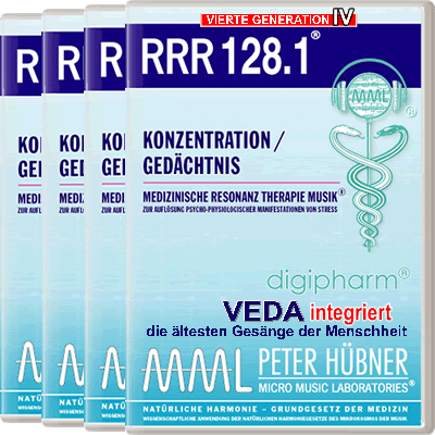 Peter Hübner - Medizinische Resonanz Therapie Musik<sup>®</sup> - RRR 128 Konzentration / Gedächtnis Nr. 1-4
