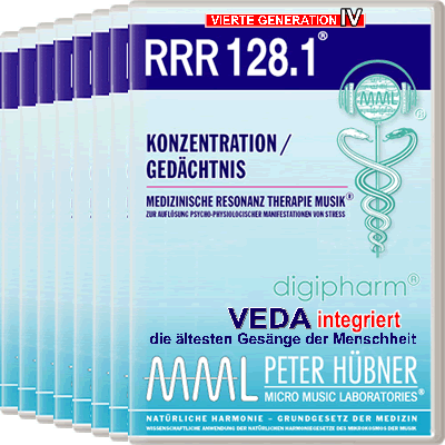 Peter Hübner - Medizinische Resonanz Therapie Musik<sup>®</sup> - RRR 128 Konzentration / Gedächtnis Nr. 1-8